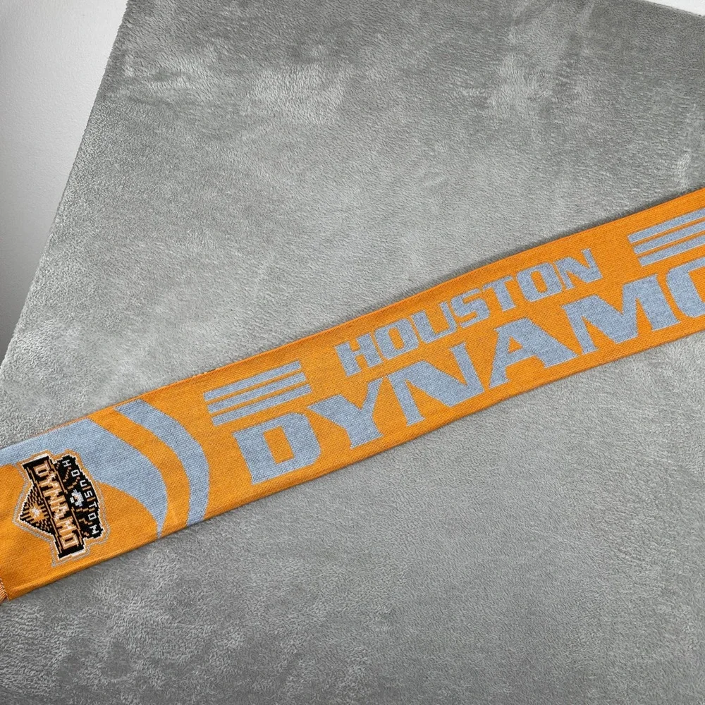 Adidas‎ Houston Dynamo Scarf Adult One Size MLS Soccer Orange Knit Tassel